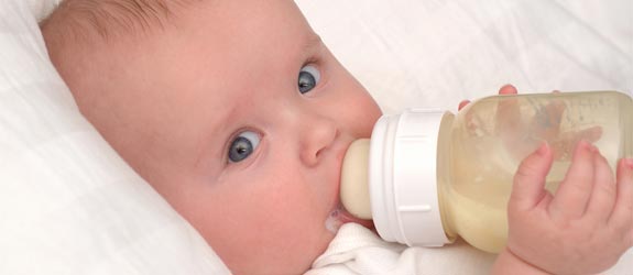 Baby with bottle